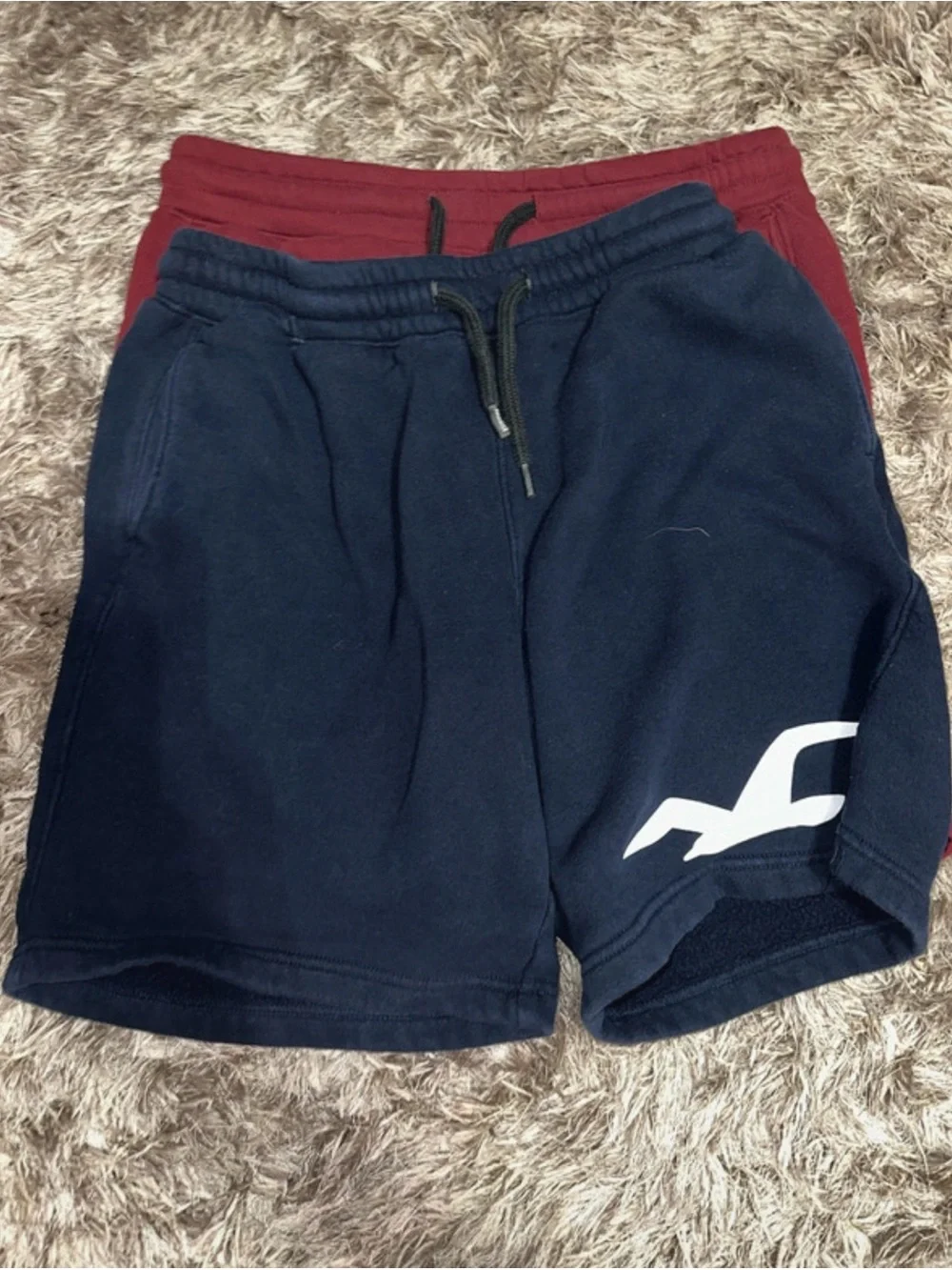 Hollister Sweat Short Bundle Men’s XS, Women’s Medium Burgundy, Navy Gray - Picture 4 of 7